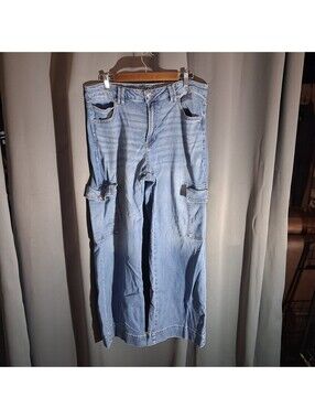 American Eagle Super High-Rise Baggy Wide Leg Jeans Size 14